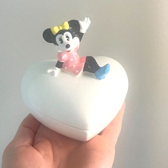 Vintage Minnie Mouse Trinket Jewelry Box Disney Japan 970s - Picture 1 of 3